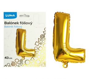 Balónek foliový "L" ZLATÝ