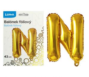 Balónek foliový "N" ZLATÝ