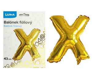 Balónek foliový "X" ZLATÝ