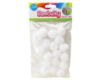 Bambulky bílé, 18ks 25mm 6701-01