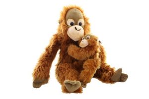 Plyš Orangutan s mládětem 27 cm
