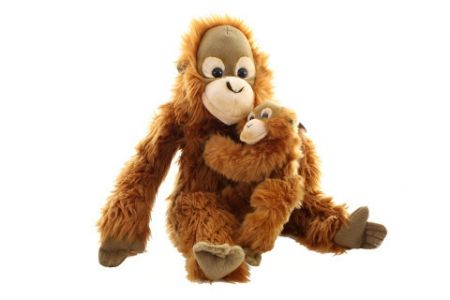 Plyš Orangutan s mládětem 27 cm