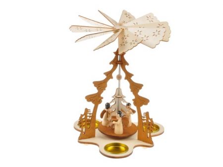 Svícen točící dřevěný 17,5x17,5x23,5cm BD-21651B