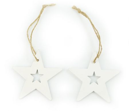 Dekorace vánoční k zavěšení - Hvězda 7,2cm, 10ks