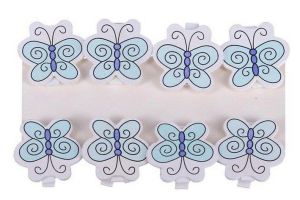 Dřevěné kolíčky motýli 8ks v sáčku