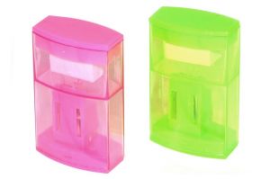 Ořezávátko se zásobníkem a gumou na 2 tužky