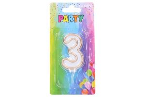 Párty svíčka 3 - zlatá