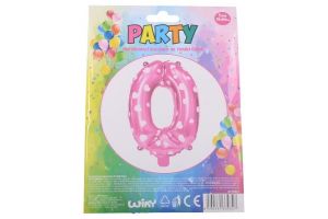 Nafukovací balónek - číslo 0 růžový