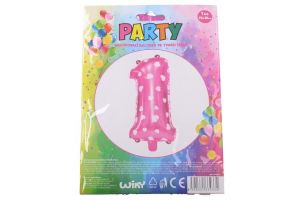 Nafukovací balónek - číslo 1 růžový