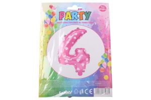 Nafukovací balónek - číslo 4 růžový