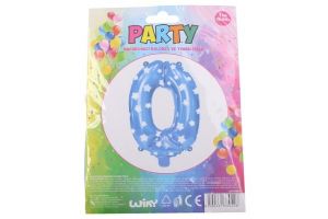 Nafukovací balónek - číslo 0 modrý