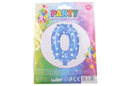 Nafukovací balónek - číslo 0 modrý