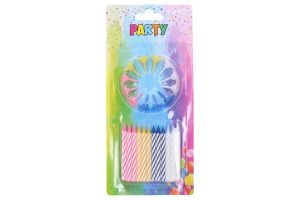 Dortové svíčky 24ks, stojánek