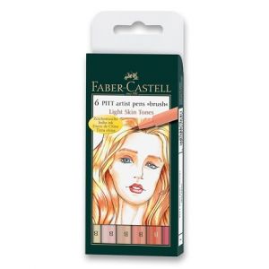 Popisovač Faber-Castell Pitt Artist Pen Brush 6 ks, odstíny pleti