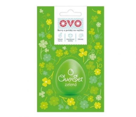 Velikonoční SET na vajíčka OVO - barva, košilka, obtisky - zelený