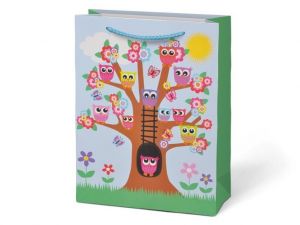 Taška dárková T4 sovy 17,7x18,7x10cm