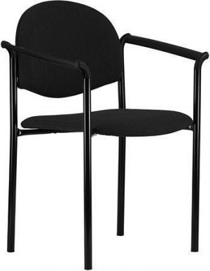 Židle, látkový potah, s područkami, "Laguna", černá