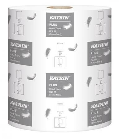 Papírové utěrky "Plus M2", sněhově bílá, kotouč, dvouvrstvé, KATRIN