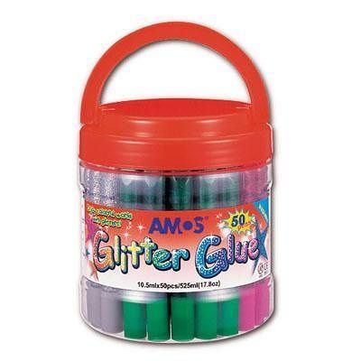 Třpytivé lepidlo, sada 50x10.5ml perleťové, AMOS