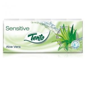 Papírové kapesníky "Sensitive", aloe vera, 3 vrstvé, 10x10 ks, TENTO
