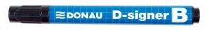 Popisovač na bílou tabuli "D-signer B", černá, 2-4mm, kuželový hrot, DONAU