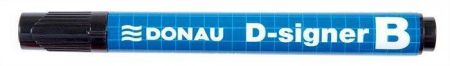 Popisovač na bílou tabuli &quot;D-signer B&quot;, černá, 2-4mm, kuželový hrot, DONAU