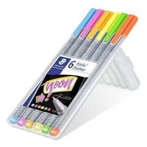 Linery "Triplus 334 Neon", sada 6 barev, 0,3 mm, STAEDTLER
