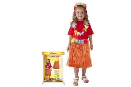 Sukně Hawaii dětská 45cm oranžová 3-10let 104-150cm