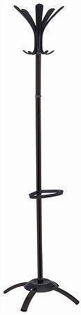 Stojanový věšák "Cleo", černý, kovová tyč, černé koncovky, ALBA