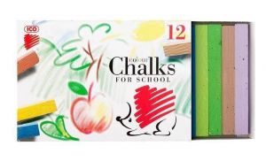 Křídy, 12ks, ICO "Ježek", různé barvy