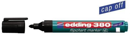 Popisovač na bílou tabuli a flipchart "380", černá, 1,5-3mm, kuželový hrot, EDDING