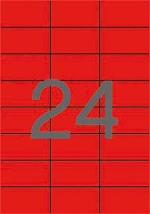 Etiketa, 70 x 37mm, červená, 480 ks/bal., APLI