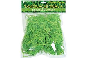 Tráva dekorační dřevěná zelená 50g