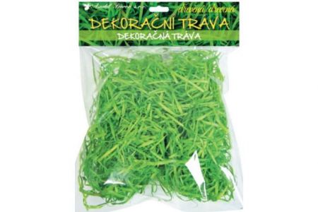 Tráva dekorační dřevěná zelená 50g