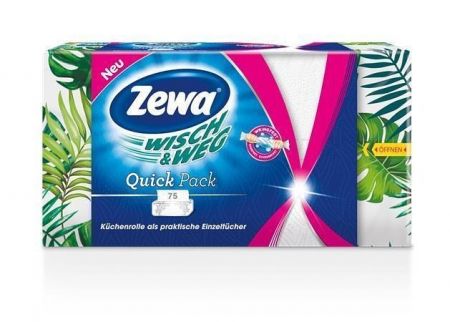 Kuchyňské utěrky "Wisch&amp;Weg Quick Pack", 2 vrstvé, 75 listů, ZEWA