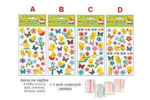 Barvy na vejce s vodovými obtisky