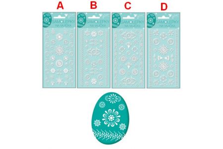 Samolepky velikonoční gelové bílé 19x9cm