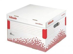 Rychle-složitelný archivační kontejner s víkem "Speedbox", vel. L, bílá, ESSELTE