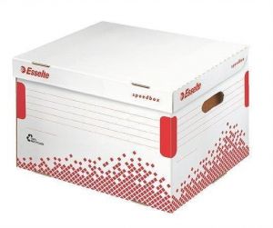 Rychle-složitelný archivační kontejner s víkem "Speedbox", bílá, ESSELTE