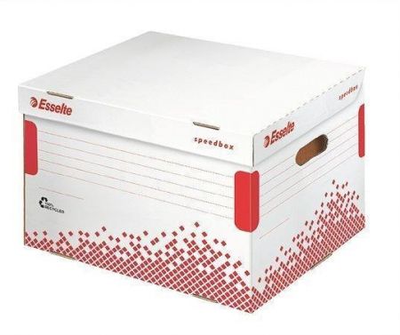Rychle-složitelný archivační kontejner s víkem "Speedbox", bílá, ESSELTE