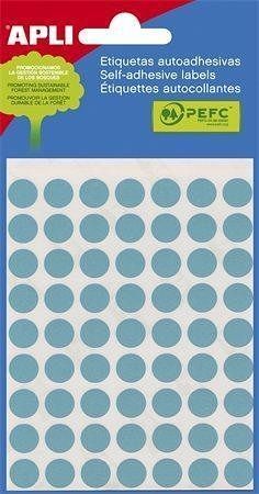 Etikety, modré, kruhové, průměr 8 mm, 288 etiket/balení, APLI