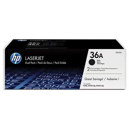Toner pro &quot;LaserJet P1505, 1505n, M1522&quot; tiskárny, HP &quot;CB436AD&quot; Černá, 2*2 tis.stran