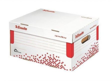 Rychle-složitelný archivační kontejner s víkem "Speedbox", vel. S, bílá, A4 ESSELTE