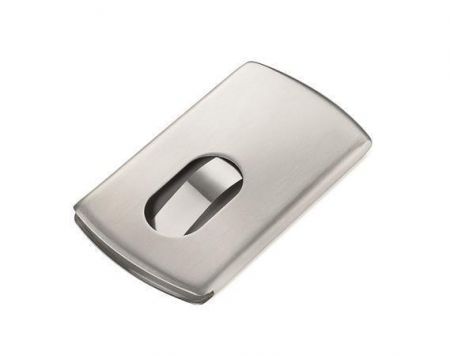 Vizitkář "Slide", pouzdro na vizitky, pro 12 vizitek, kovový, TROIKA