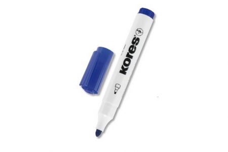 KORES K-MARKER Popisovač na bílé tabule a flip charty, kulatý hrot 3 mm, modrý