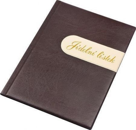 Desky na jídelní lístek "Modern" - CZ, hnědá-béžová, koženka, A4, PANTA PLAST