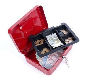 Pokladna, 15,2x11,5x8 cm, DONAU, červená