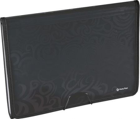 Harmonikové desky "Tai Chi", s gumičkou, černá, PP, A4, PANTA PLAST