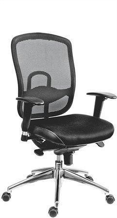 Manažerské křeslo, textilní sedák, síťovinový opěrák, "Oklahoma", černé