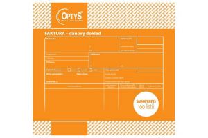 Faktura, 21 × 20 cm, 100 listů, samopropisovací, OPTYS 1074